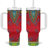 Haiti Choeblack Dashiki Style Tumbler With Handle Red Color