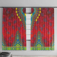 Haiti Choeblack Dashiki Style Window Curtain Red Color