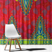Haiti Choeblack Dashiki Style Window Curtain Red Color