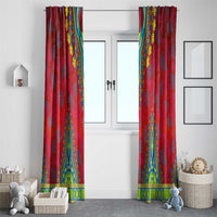 Haiti Choeblack Dashiki Style Window Curtain Red Color