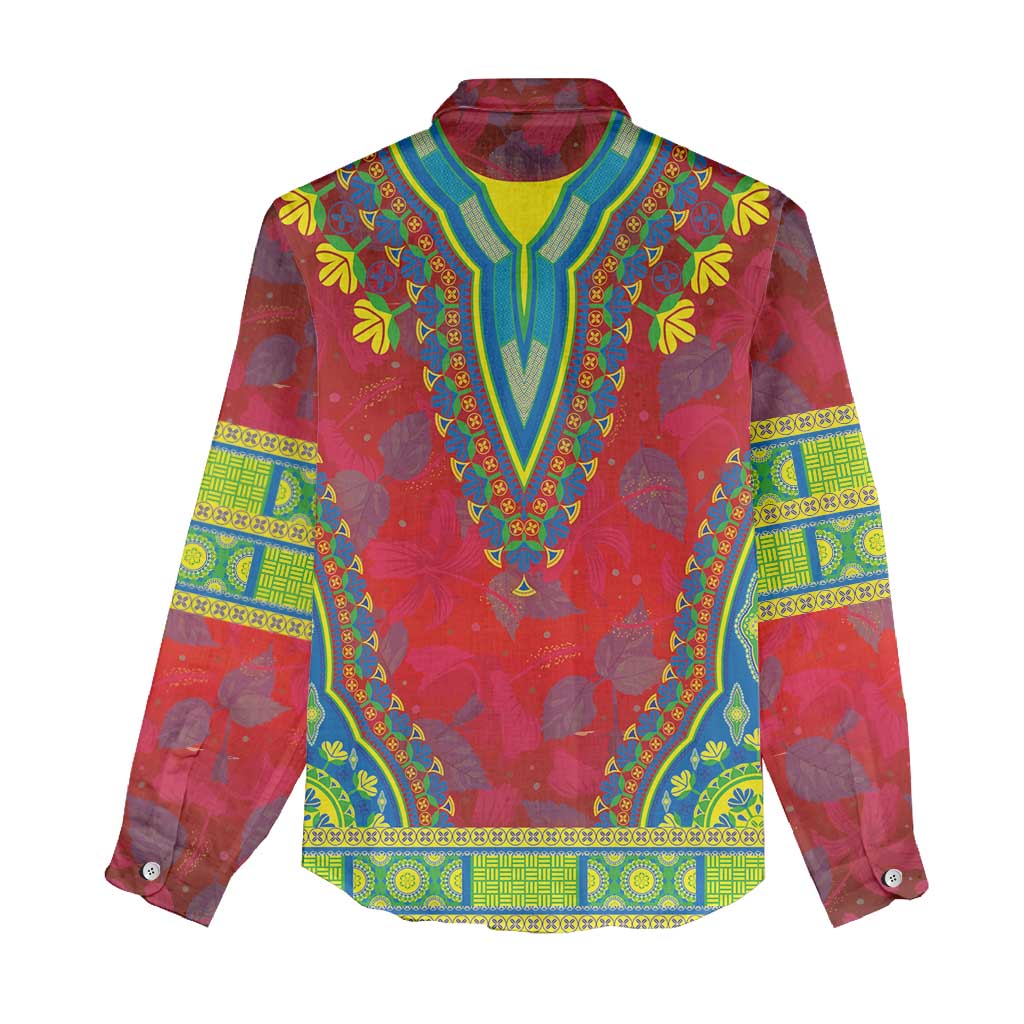 Haiti Choeblack Dashiki Style Women Casual Shirt Red Color