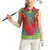 Haiti Choeblack Dashiki Style Women Sleeveless Polo Shirt Red Color