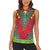 Haiti Choeblack Dashiki Style Women Sleeveless Polo Shirt Red Color