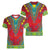 Haiti Choeblack Dashiki Style Women V-Neck T-Shirt Red Color