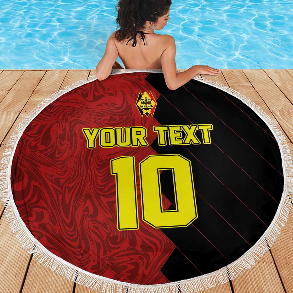 Custom Belgium Football 2024 Go Champion Beach Blanket - Wonder Print Shop