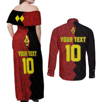 Custom Belgium Football 2024 Go Champion Couples Matching Off Shoulder Maxi Dress and Long Sleeve Button Shirt - Wonder Print Shop