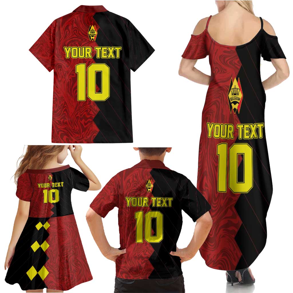 Custom Belgium Football 2024 Go Champion Family Matching Summer Maxi Dress and Hawaiian Shirt - Wonder Print Shop