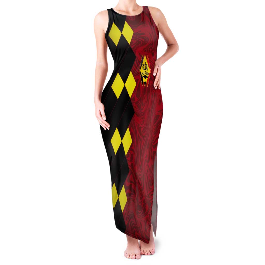 Custom Belgium Football 2024 Go Champion Tank Maxi Dress - Wonder Print Shop
