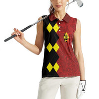 Custom Belgium Football 2024 Go Champion Women Sleeveless Polo Shirt - Wonder Print Shop