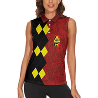 Custom Belgium Football 2024 Go Champion Women Sleeveless Polo Shirt - Wonder Print Shop