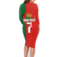 Custom Portugal Football 2024 Go Champion Family Matching Long Sleeve Bodycon Dress and Hawaiian Shirt - Wonder Print Shop