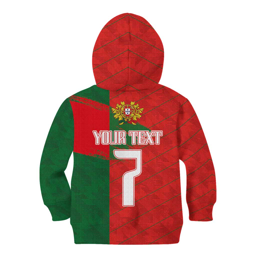 Custom Portugal Football 2024 Go Champion Kid Hoodie - Wonder Print Shop