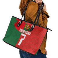 Custom Portugal Football 2024 Go Champion Leather Tote Bag - Wonder Print Shop