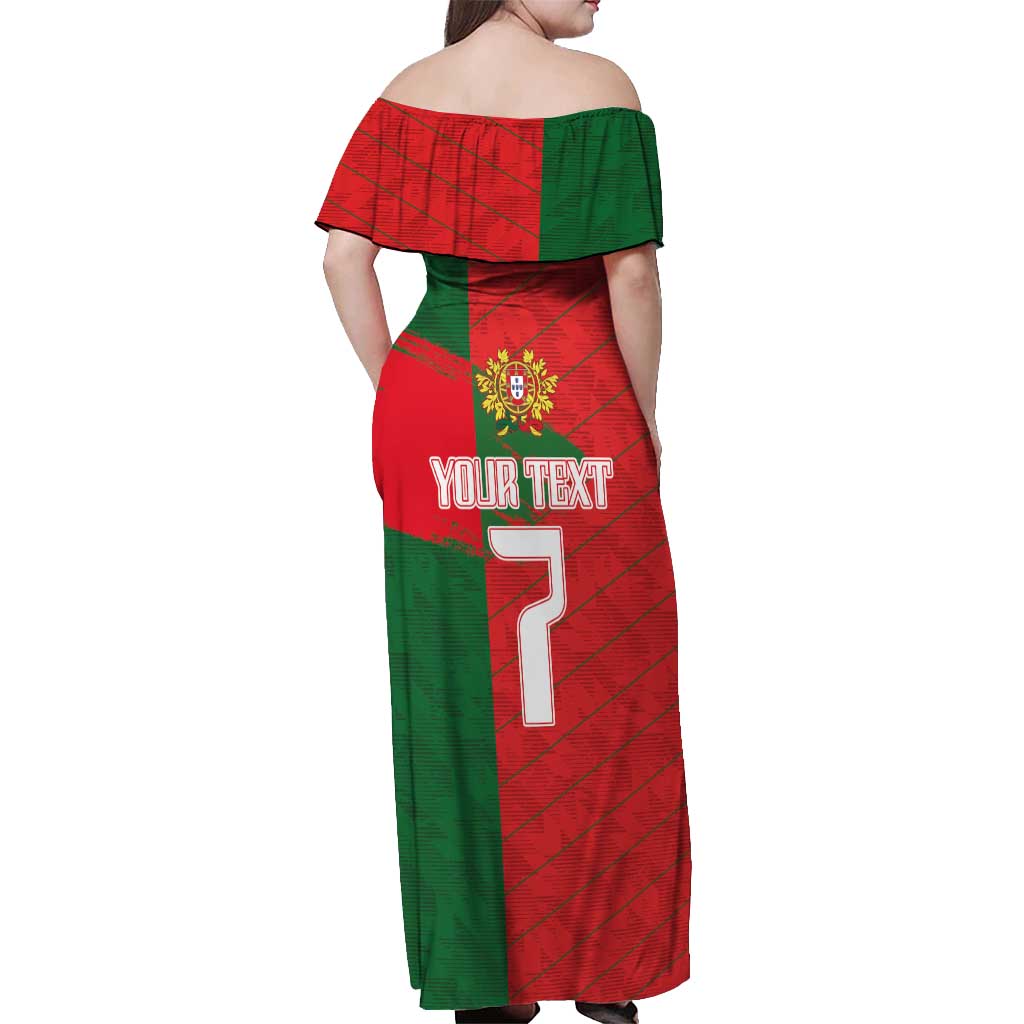 Custom Portugal Football 2024 Go Champion Off Shoulder Maxi Dress - Wonder Print Shop