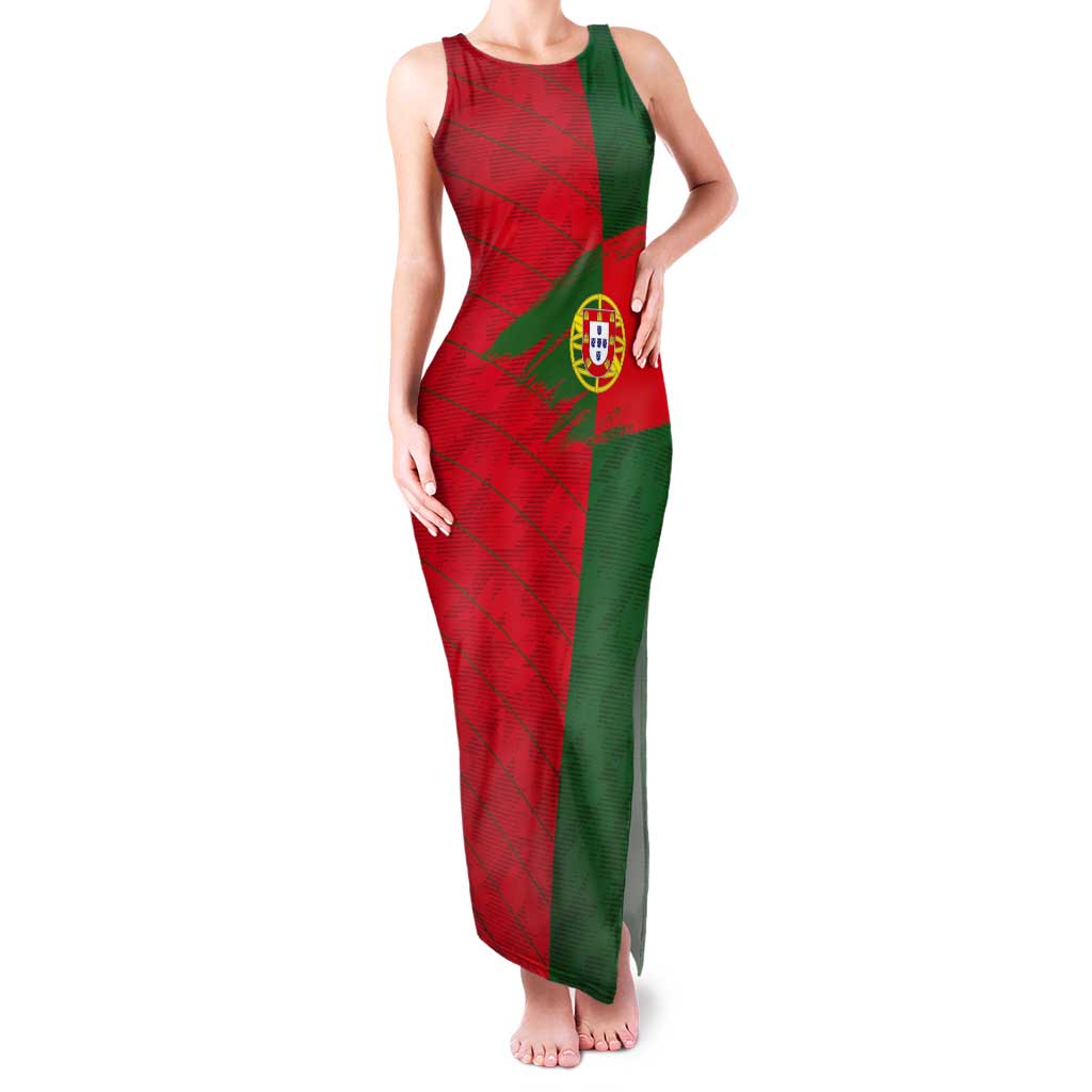 Custom Portugal Football 2024 Go Champion Tank Maxi Dress - Wonder Print Shop