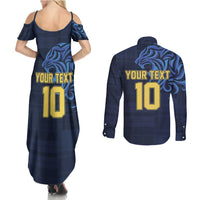 Custom Scotland Football 2024 Go Champion Couples Matching Summer Maxi Dress and Long Sleeve Button Shirt - Wonder Print Shop
