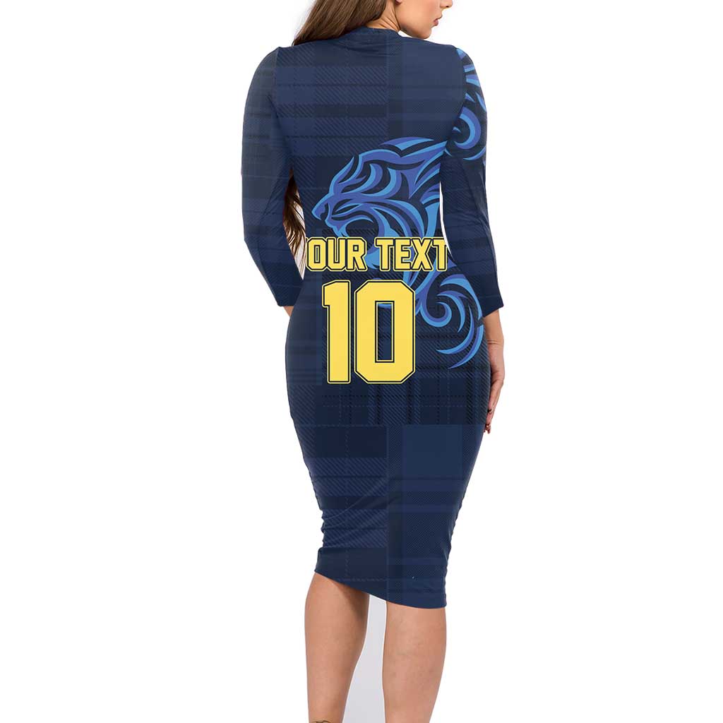 Custom Scotland Football 2024 Go Champion Family Matching Long Sleeve Bodycon Dress and Hawaiian Shirt - Wonder Print Shop