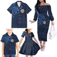 Custom Scotland Football 2024 Go Champion Family Matching Off The Shoulder Long Sleeve Dress and Hawaiian Shirt - Wonder Print Shop