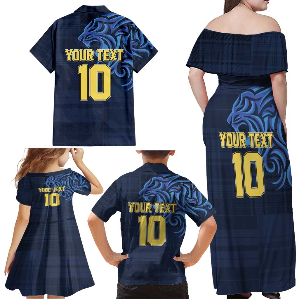 Custom Scotland Football 2024 Go Champion Family Matching Off Shoulder Maxi Dress and Hawaiian Shirt - Wonder Print Shop