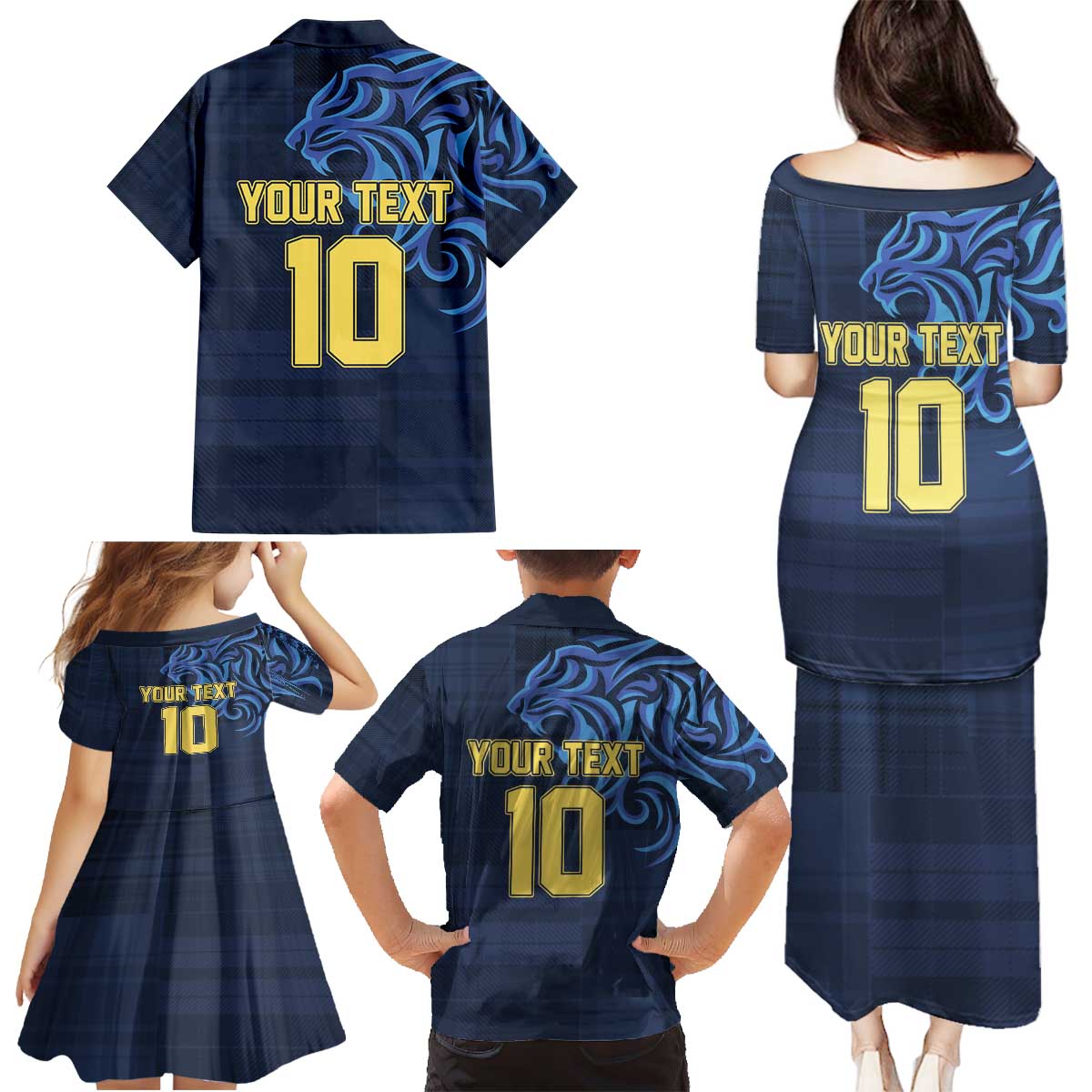 Custom Scotland Football 2024 Go Champion Family Matching Puletasi and Hawaiian Shirt - Wonder Print Shop