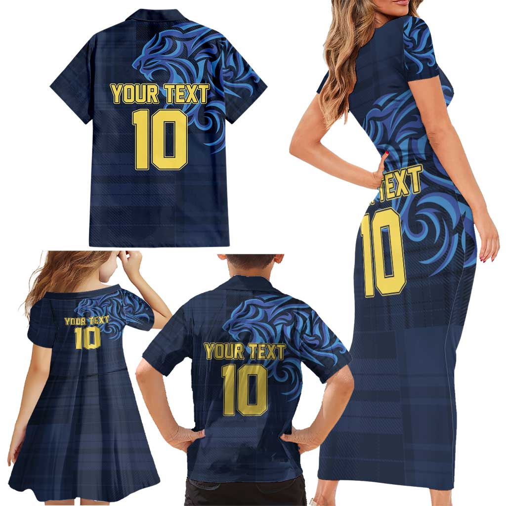 Custom Scotland Football 2024 Go Champion Family Matching Short Sleeve Bodycon Dress and Hawaiian Shirt - Wonder Print Shop