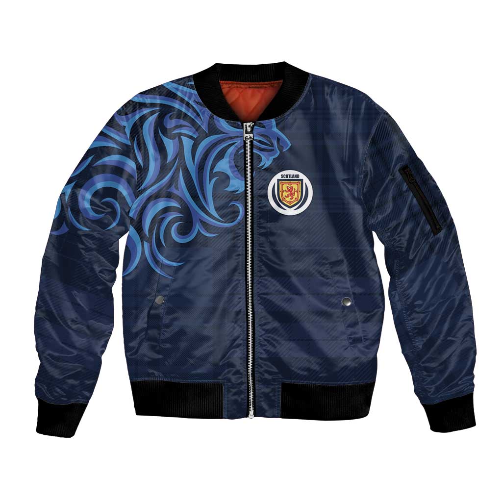 Custom Scotland Football 2024 Go Champion Sleeve Zip Bomber Jacket - Wonder Print Shop