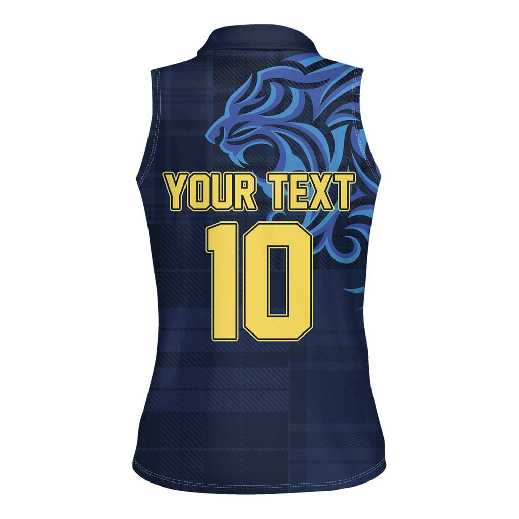 Custom Scotland Football 2024 Go Champion Women Sleeveless Polo Shirt - Wonder Print Shop