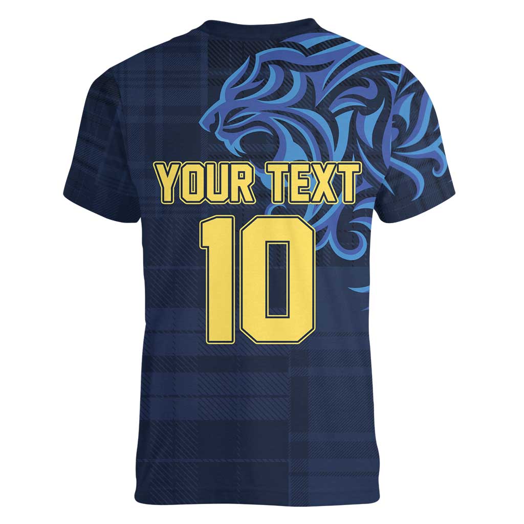 Custom Scotland Football 2024 Go Champion Women V-Neck T-Shirt - Wonder Print Shop