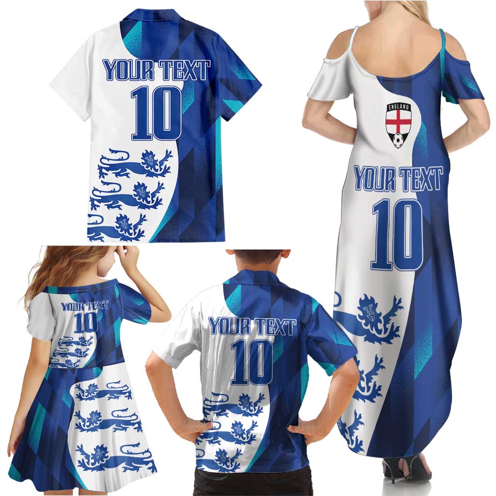 Custom England Football 2024 Go Champion Family Matching Summer Maxi Dress and Hawaiian Shirt - Wonder Print Shop