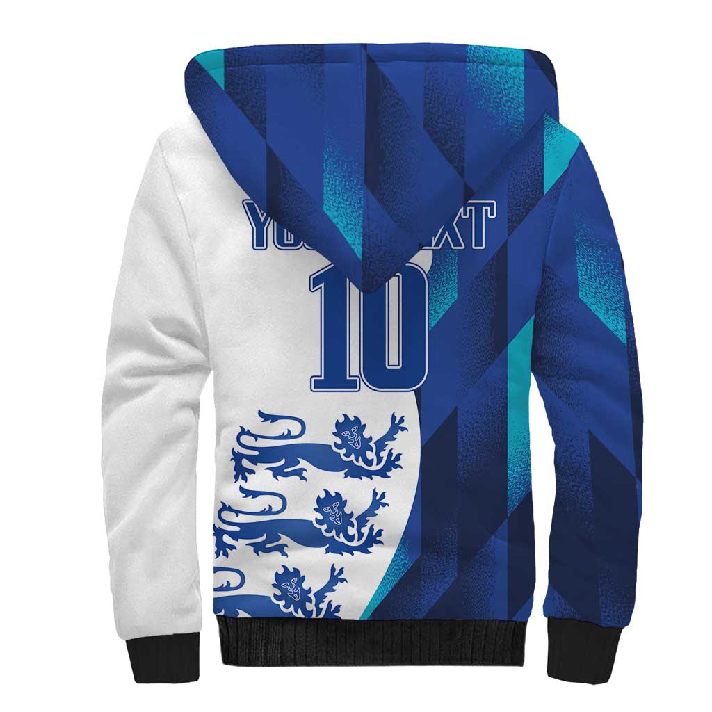 Custom England Football 2024 Go Champion Sherpa Hoodie - Wonder Print Shop