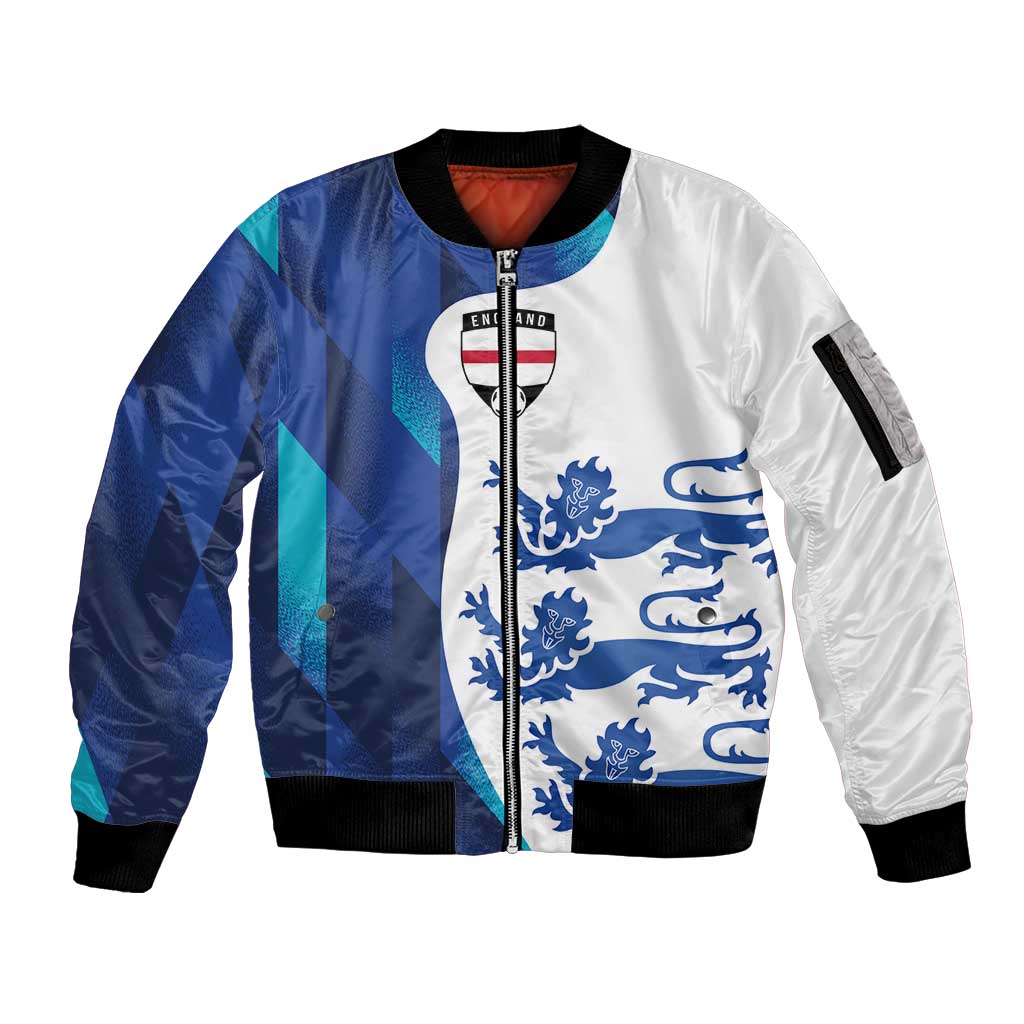 Custom England Football 2024 Go Champion Sleeve Zip Bomber Jacket - Wonder Print Shop