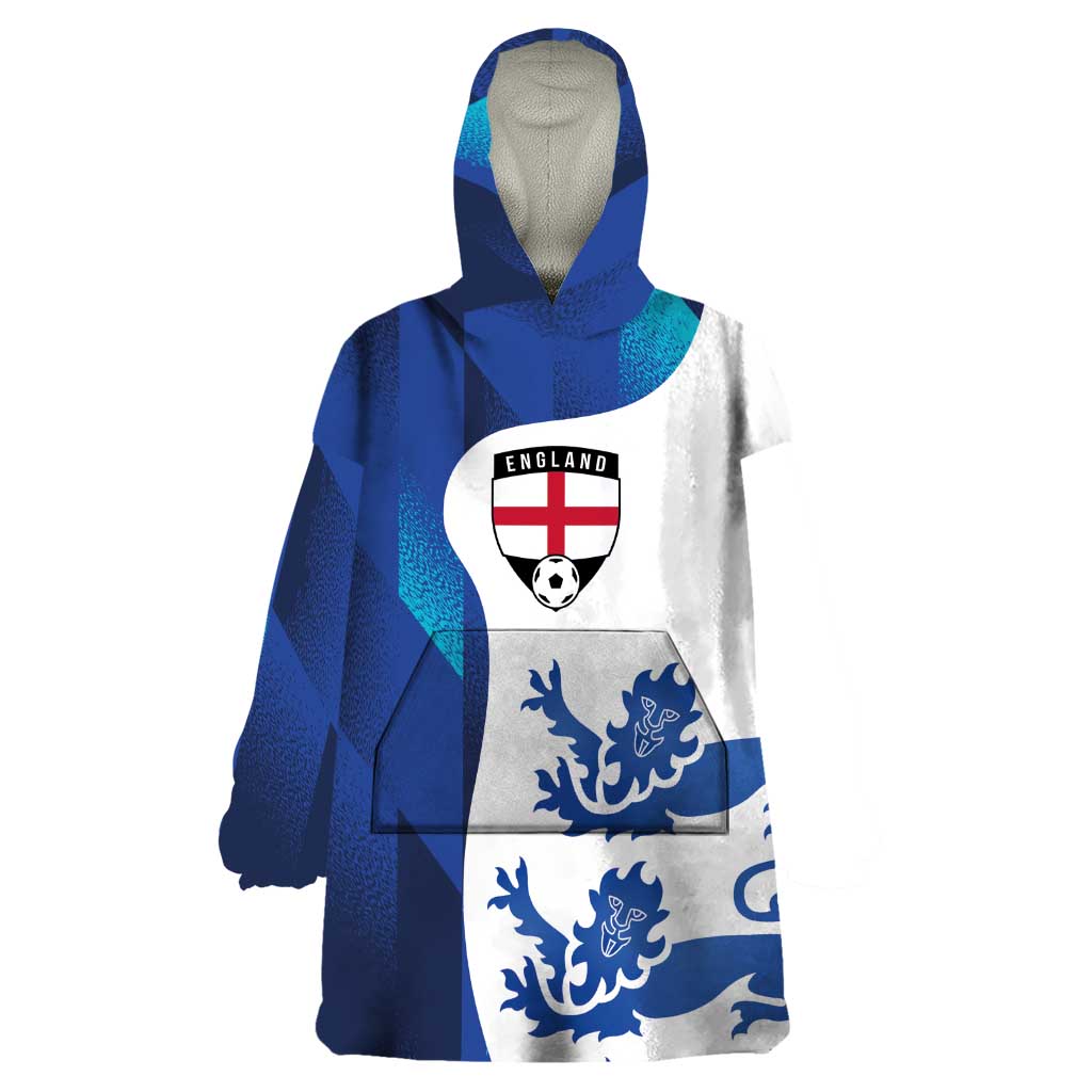 Custom England Football 2024 Go Champion Wearable Blanket Hoodie - Wonder Print Shop