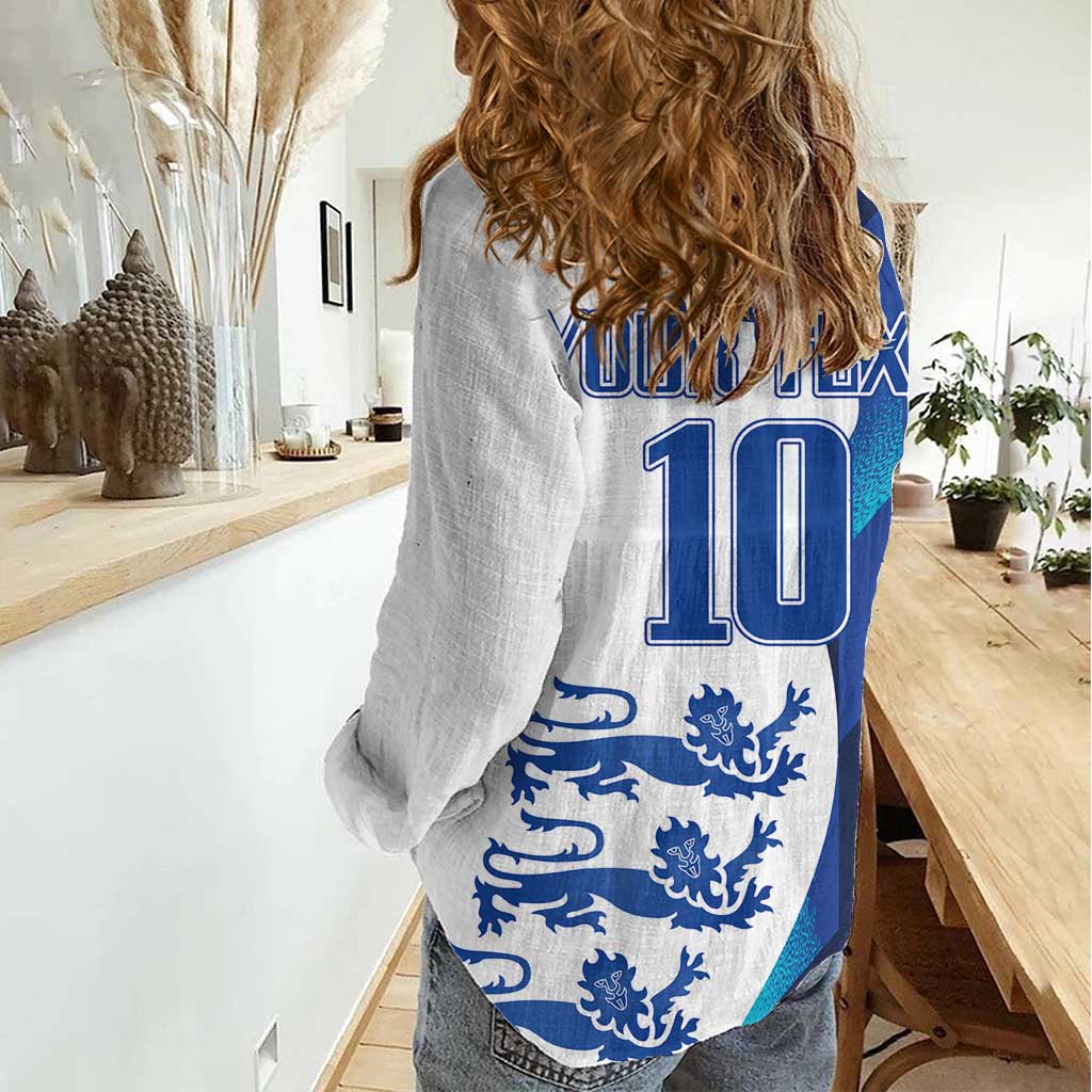 Custom England Football 2024 Go Champion Women Casual Shirt - Wonder Print Shop