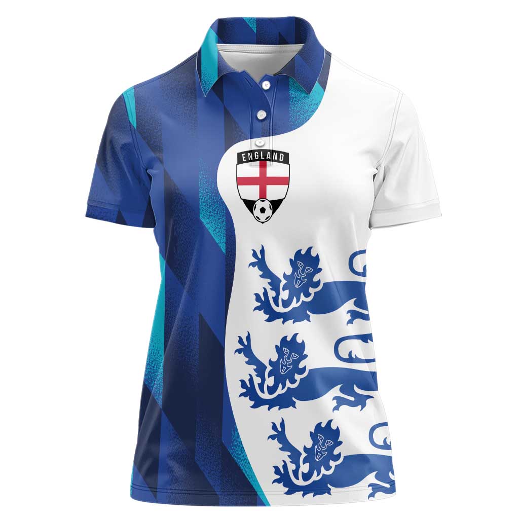 Custom England Football 2024 Go Champion Women Polo Shirt - Wonder Print Shop