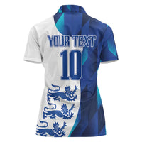 Custom England Football 2024 Go Champion Women Polo Shirt - Wonder Print Shop