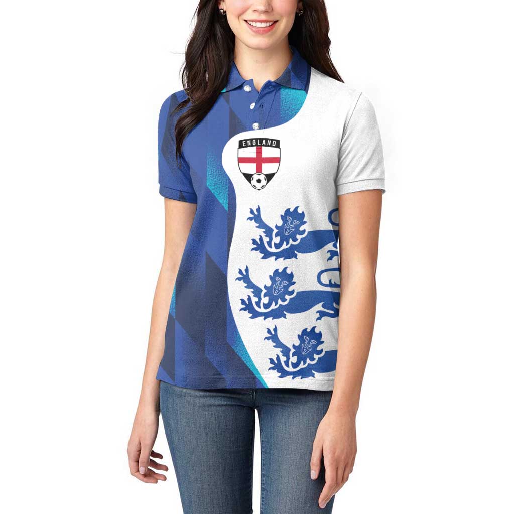 Custom England Football 2024 Go Champion Women Polo Shirt - Wonder Print Shop