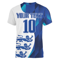 Custom England Football 2024 Go Champion Women V-Neck T-Shirt - Wonder Print Shop