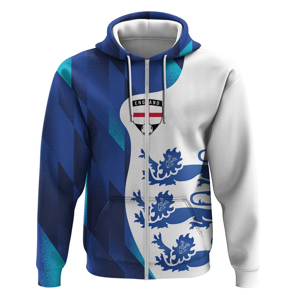 Custom England Football 2024 Go Champion Zip Hoodie - Wonder Print Shop
