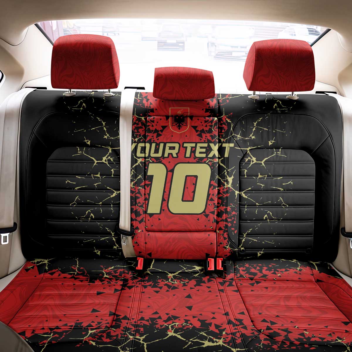 Custom Albania Football 2024 Go Champion Back Car Seat Cover - Wonder Print Shop