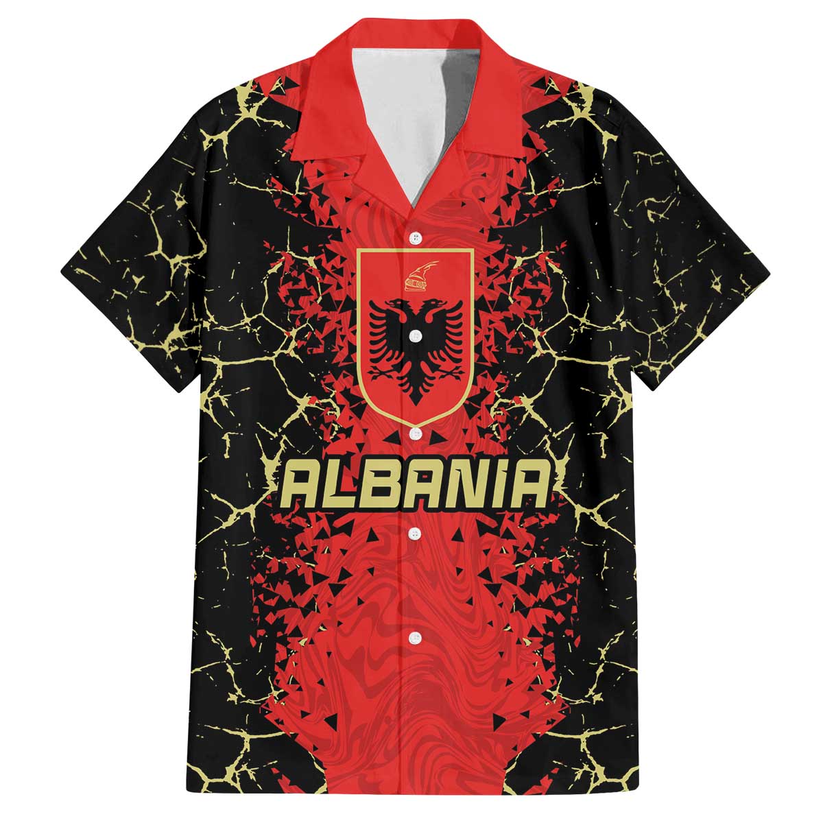 Custom Albania Football 2024 Go Champion Family Matching Off Shoulder Short Dress and Hawaiian Shirt - Wonder Print Shop