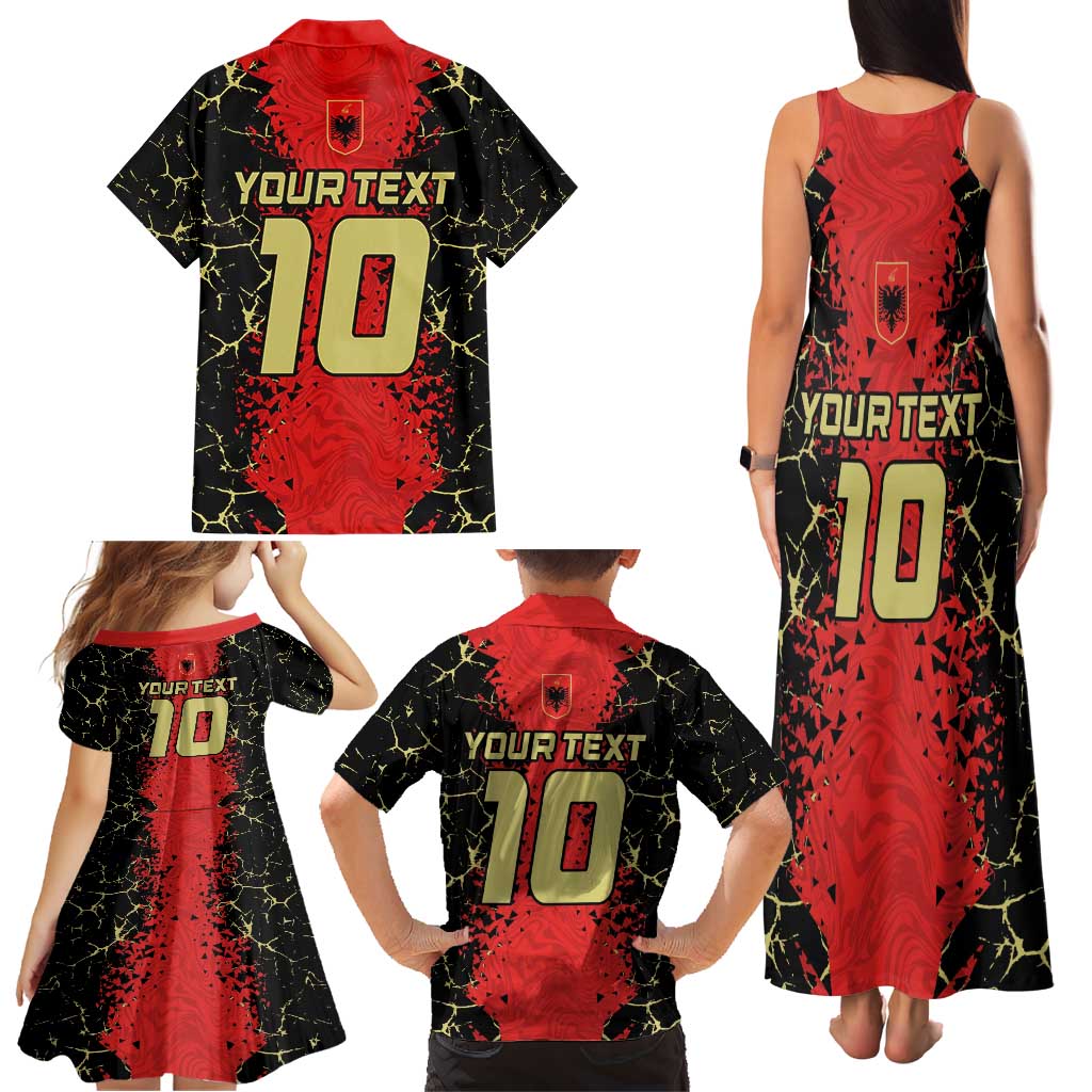 Custom Albania Football 2024 Go Champion Family Matching Tank Maxi Dress and Hawaiian Shirt - Wonder Print Shop