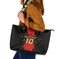 Custom Albania Football 2024 Go Champion Leather Tote Bag - Wonder Print Shop