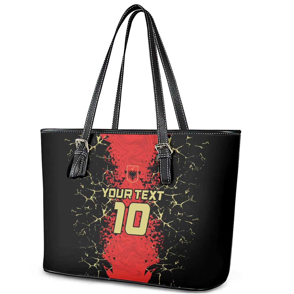 Custom Albania Football 2024 Go Champion Leather Tote Bag - Wonder Print Shop