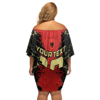 Custom Albania Football 2024 Go Champion Off Shoulder Short Dress - Wonder Print Shop
