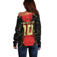 Custom Albania Football 2024 Go Champion Off Shoulder Sweater - Wonder Print Shop