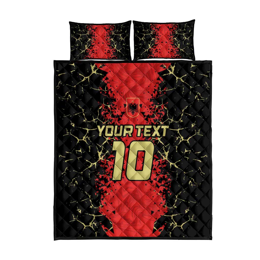 Custom Albania Football 2024 Go Champion Quilt Bed Set - Wonder Print Shop