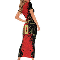 Custom Albania Football 2024 Go Champion Short Sleeve Bodycon Dress - Wonder Print Shop
