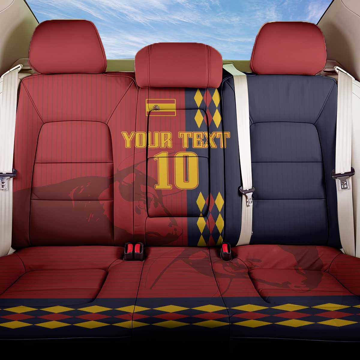 Custom Spain Football 2024 Go Champion Back Car Seat Cover - Wonder Print Shop