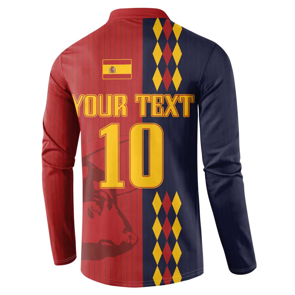 Custom Spain Football 2024 Go Champion Button Sweatshirt - Wonder Print Shop