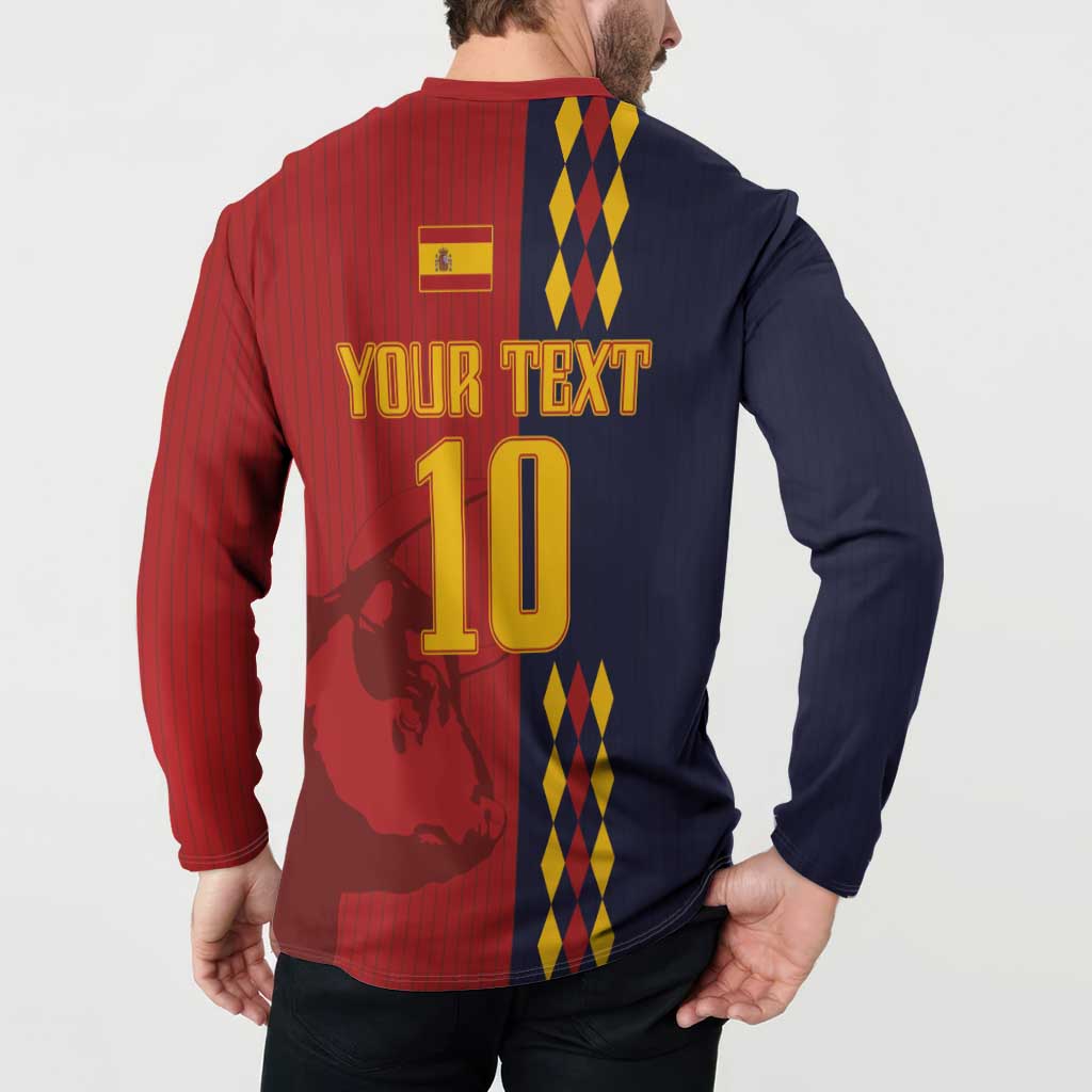 Custom Spain Football 2024 Go Champion Button Sweatshirt - Wonder Print Shop